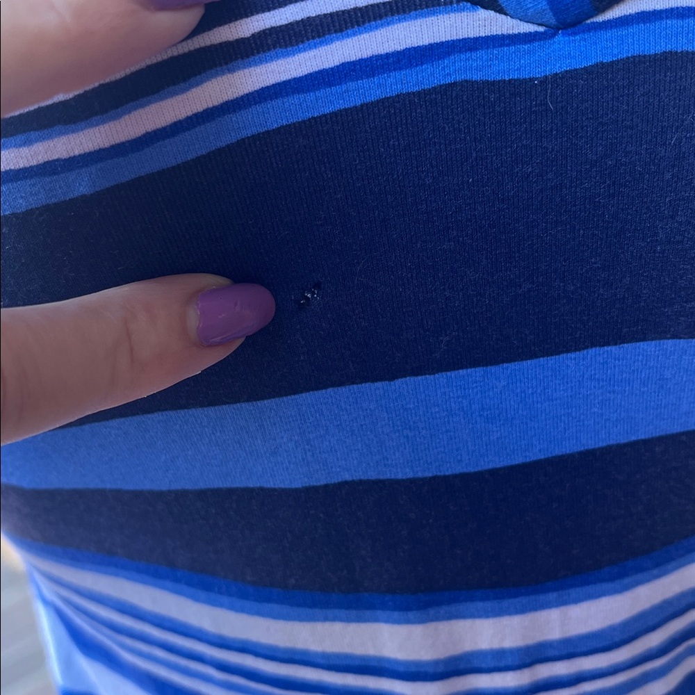 Sporty Lily Pulitzer Striped Blue Long-Sleeve V-Neck Dress - Picture 5 of 8